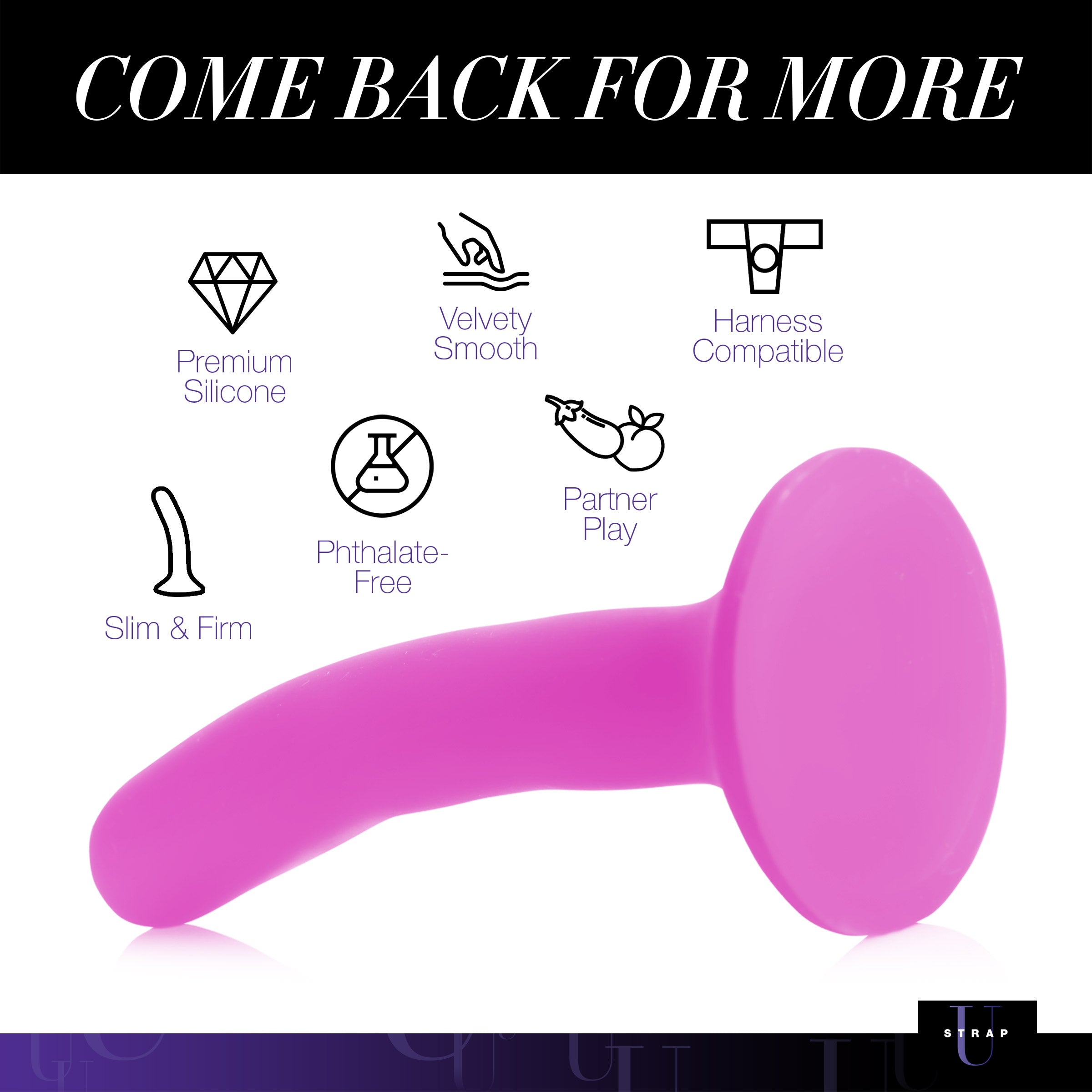 Silicone Strap-On Dildo - Small