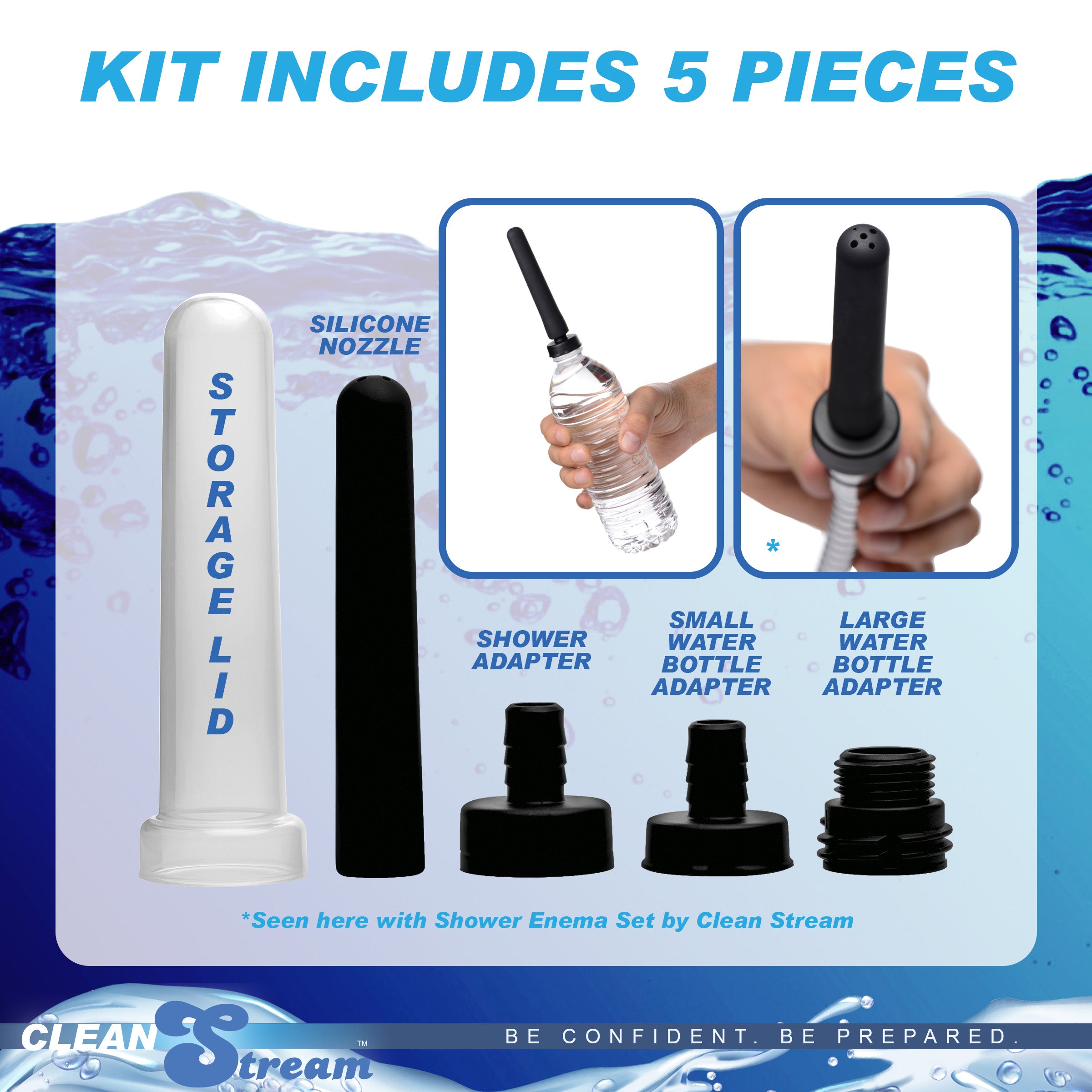 Travel Enema Water Bottle Adapter Set