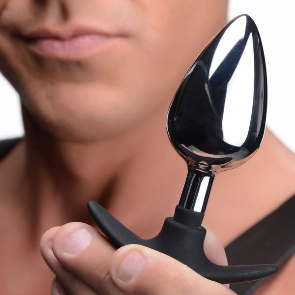 Dark Invader Metal and Silicone Anal Plug - Small