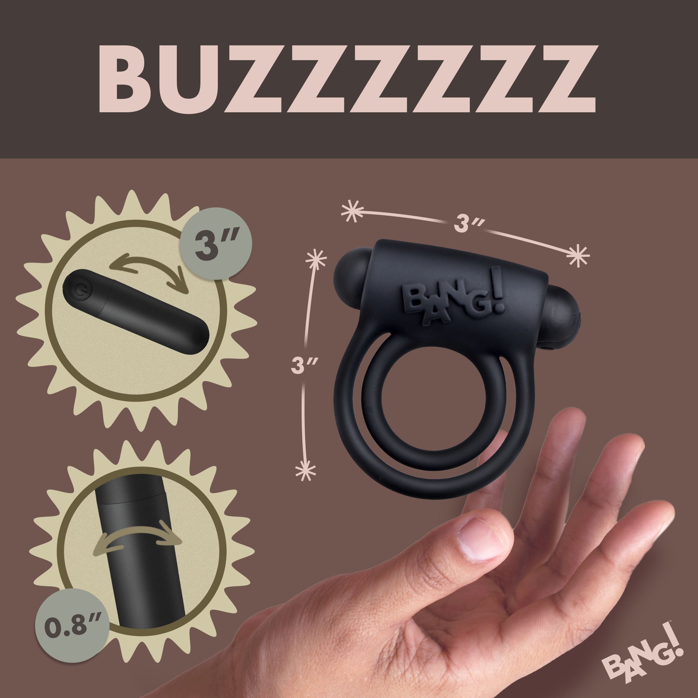 Remote Control 28X Vibrating Cock Ring and Bullet