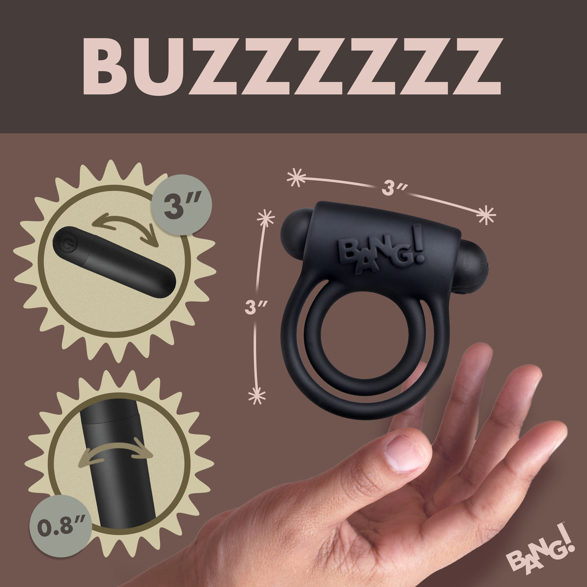 Remote Control 28X Vibrating Cock Ring and Bullet -