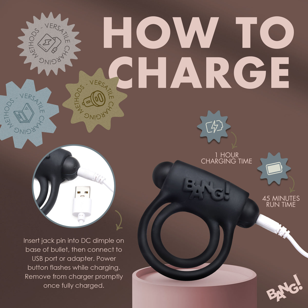 Remote Control 28X Vibrating Cock Ring and Bullet -