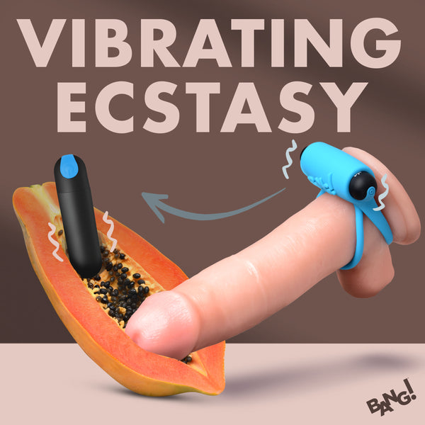 Remote Control 28X Vibrating Cock Ring and Bullet -