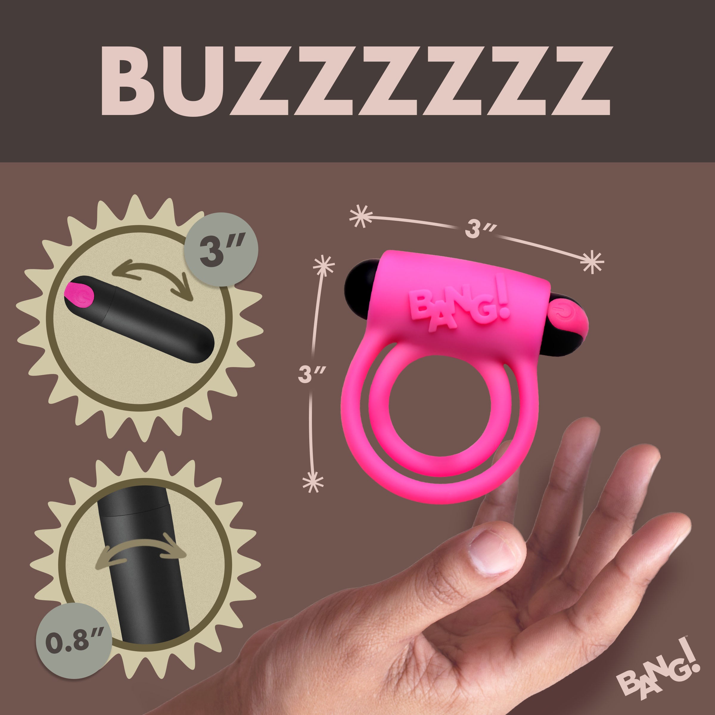 Remote Control 28X Vibrating Cock Ring and Bullet