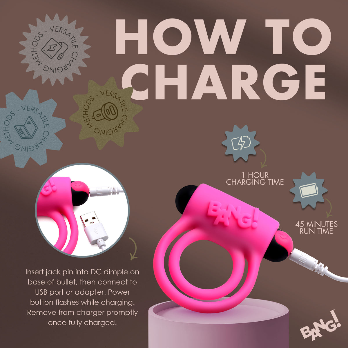 Remote Control 28X Vibrating Cock Ring and Bullet -