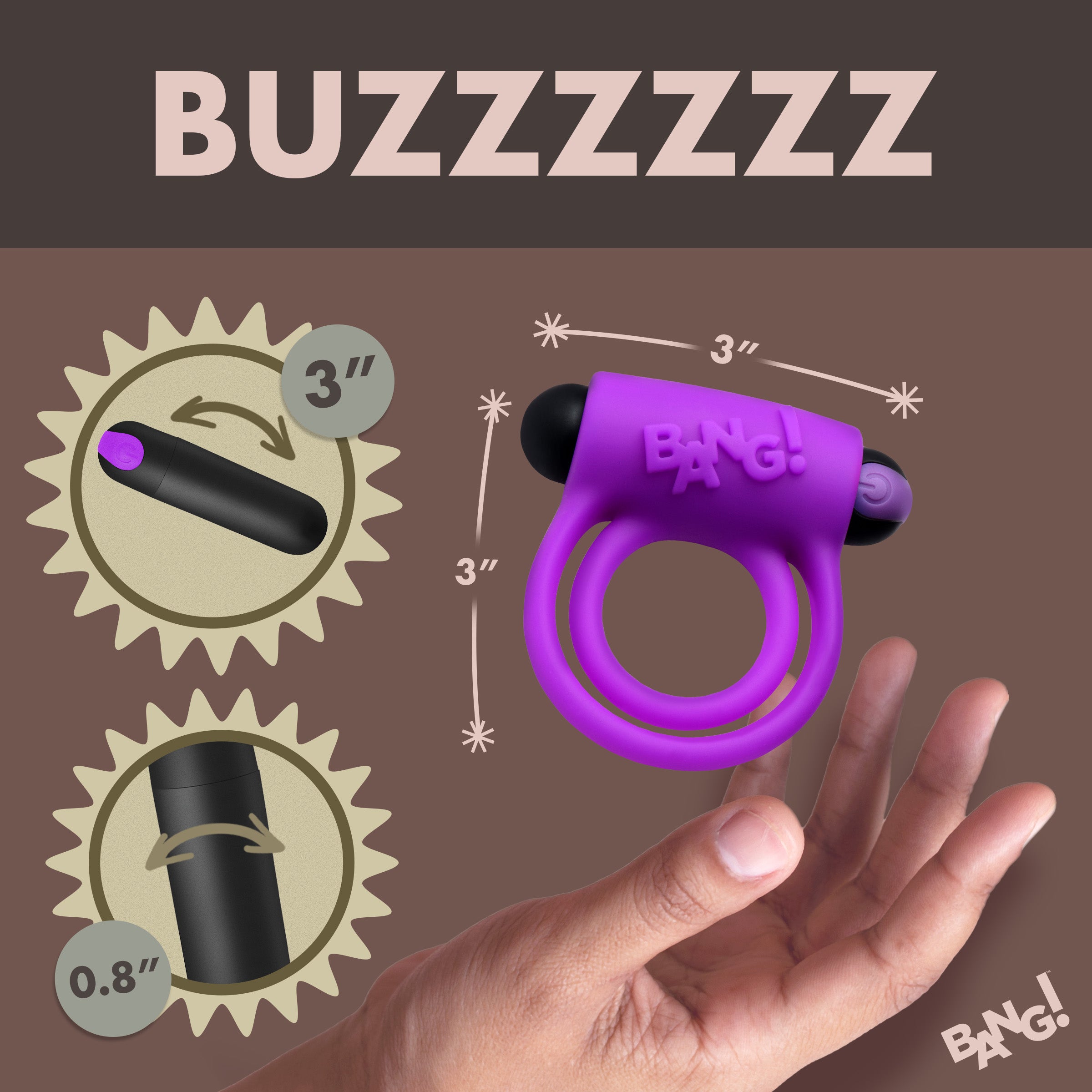 Remote Control 28X Vibrating Cock Ring and Bullet