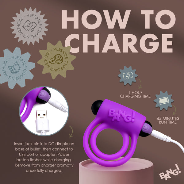Remote Control 28X Vibrating Cock Ring and Bullet -