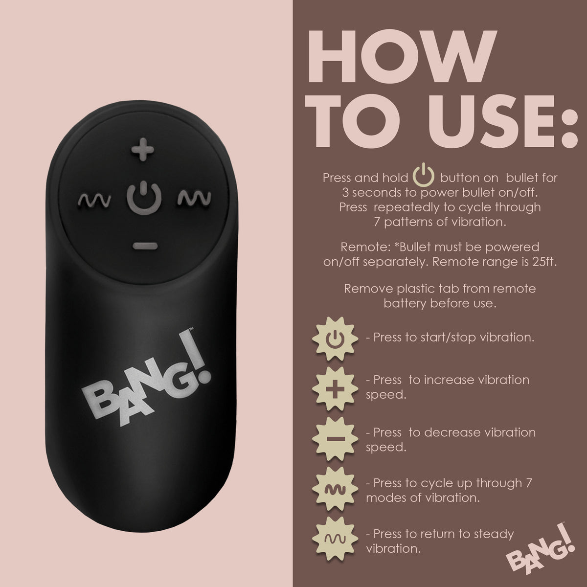 Remote Control 28X Vibrating Cock Ring and Bullet -