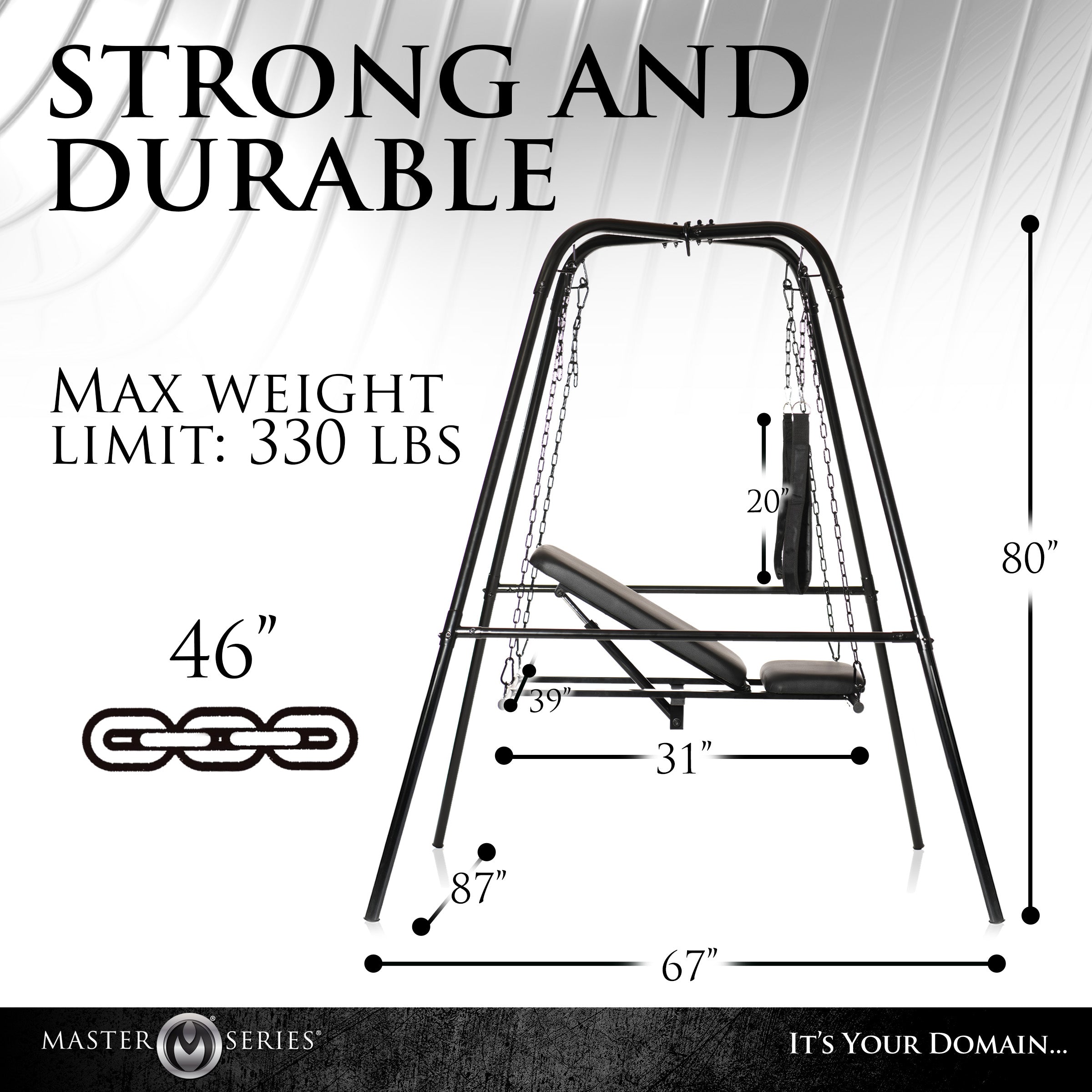 Throne Adjustable Sex Swing with Stand