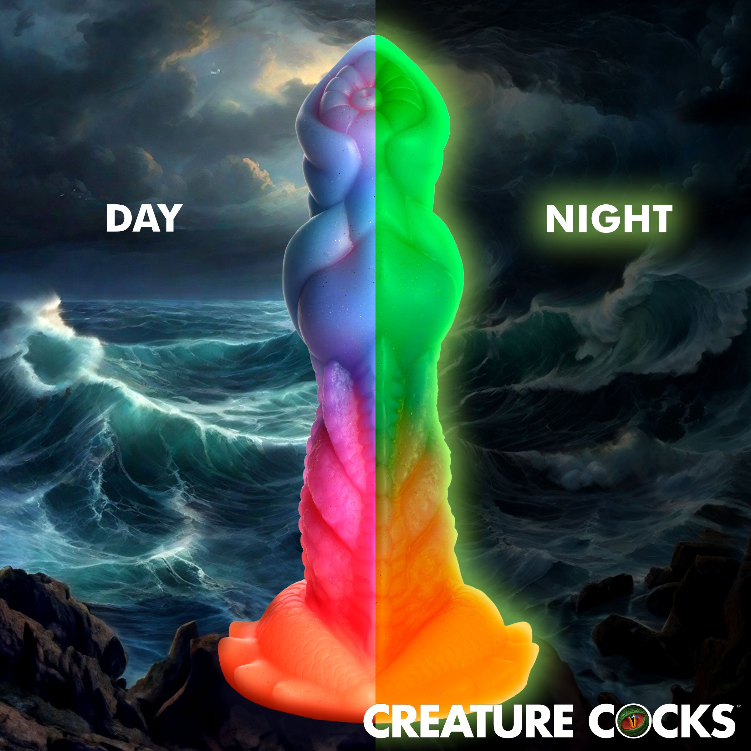 Aqua-Cock Glow-In-The-Dark Silicone Dildo