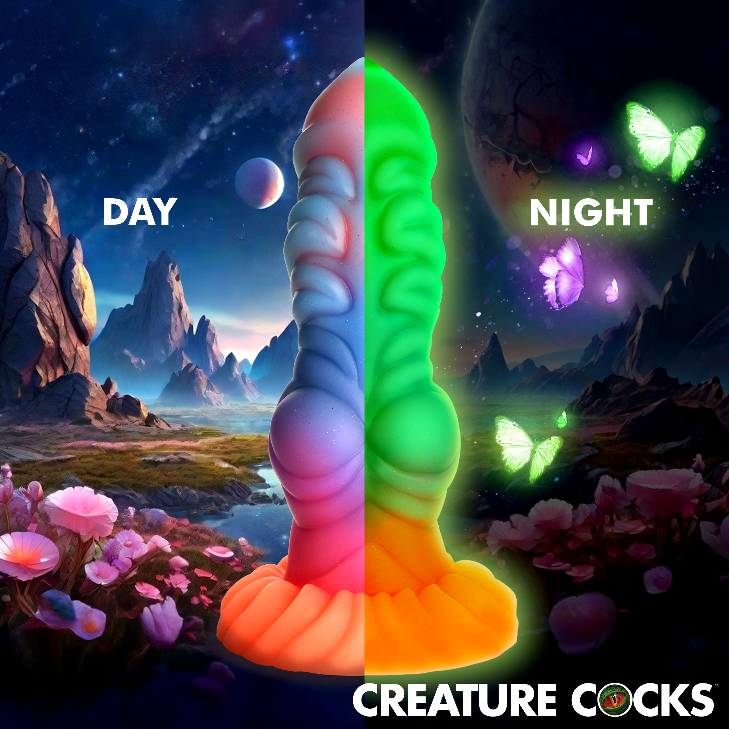 Alien Invader Glow-In-The-Dark Silicone Dildo