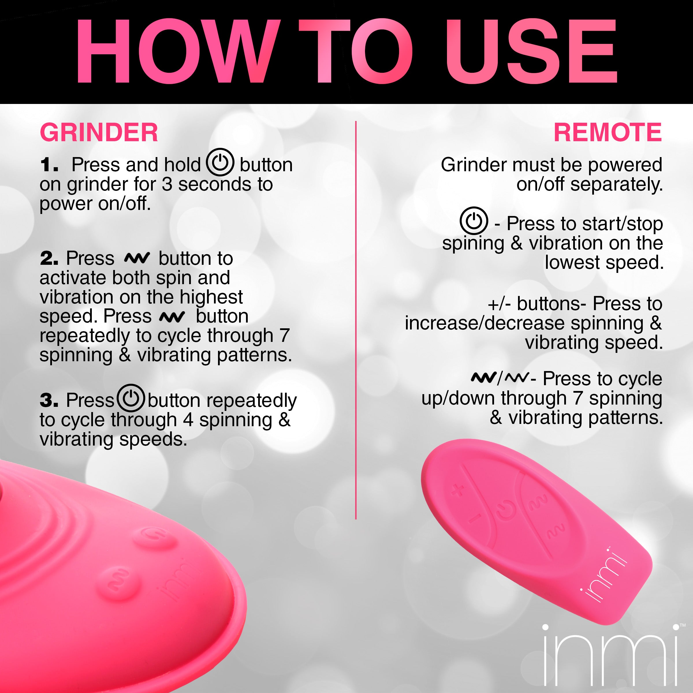 Spin n' Grind Rotating and Vibrating Silicone Sex Grinder