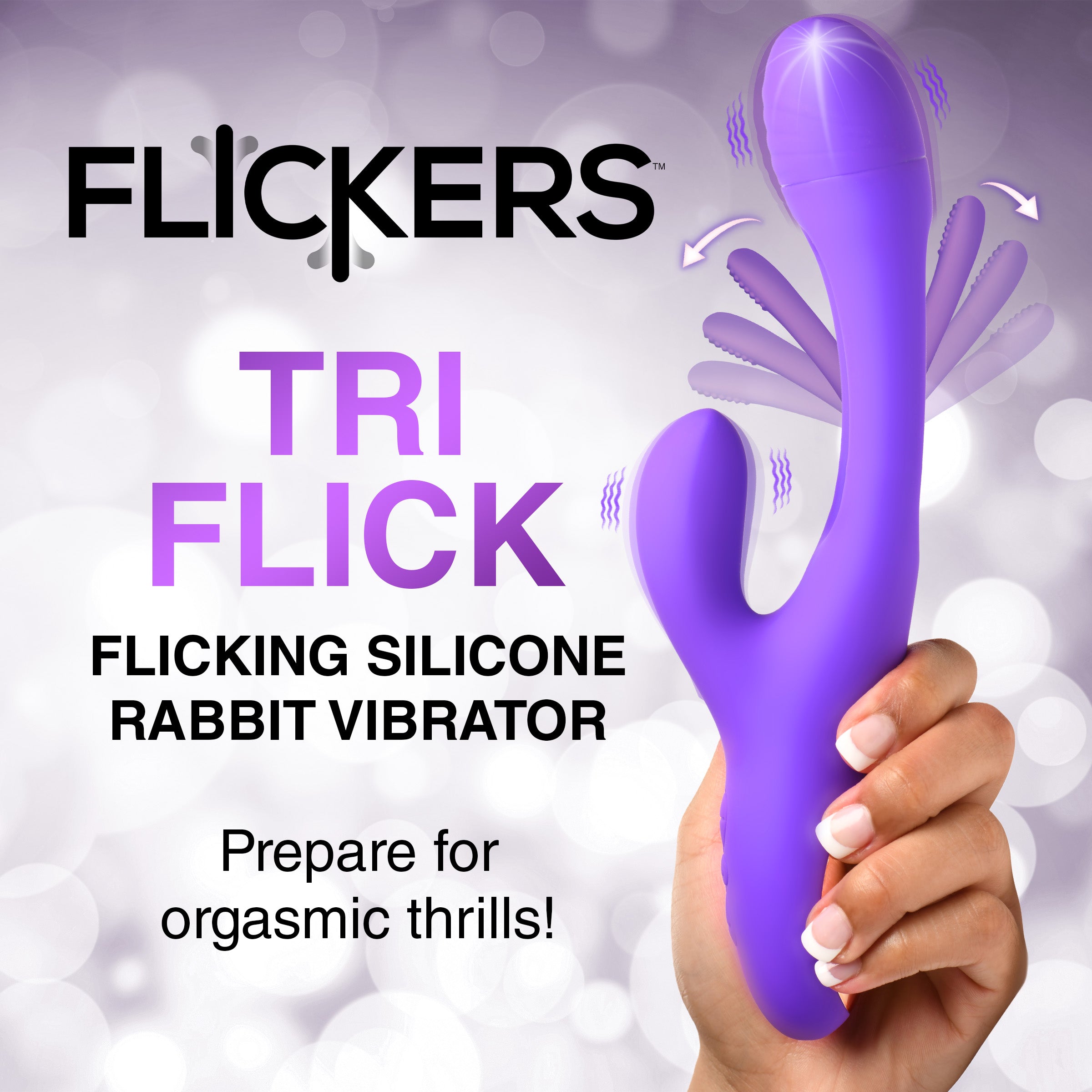 Tri Flick Silcione Flicking Rabbit Vibrator