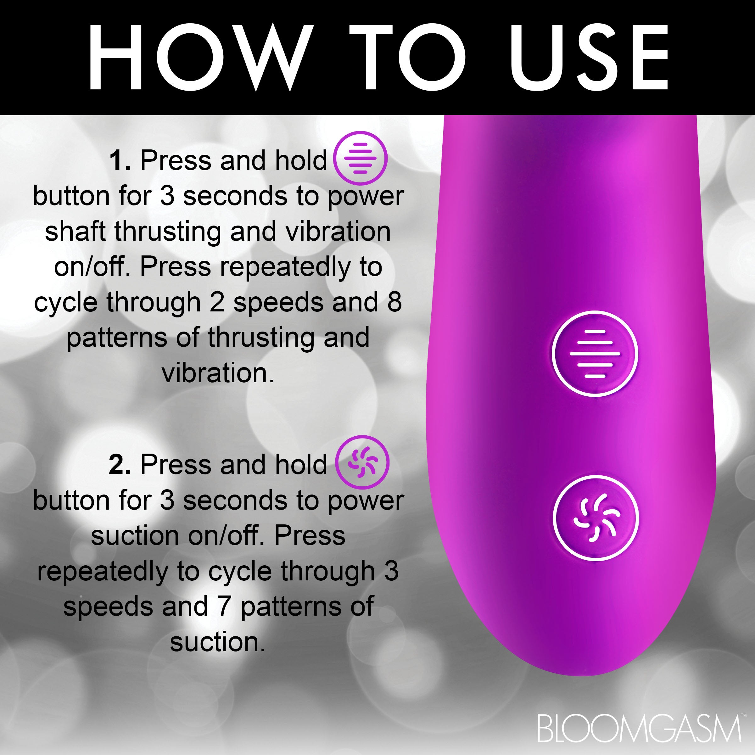 Thrust Wave Thrusting and Sucking Silicone Rabbit Vibrator