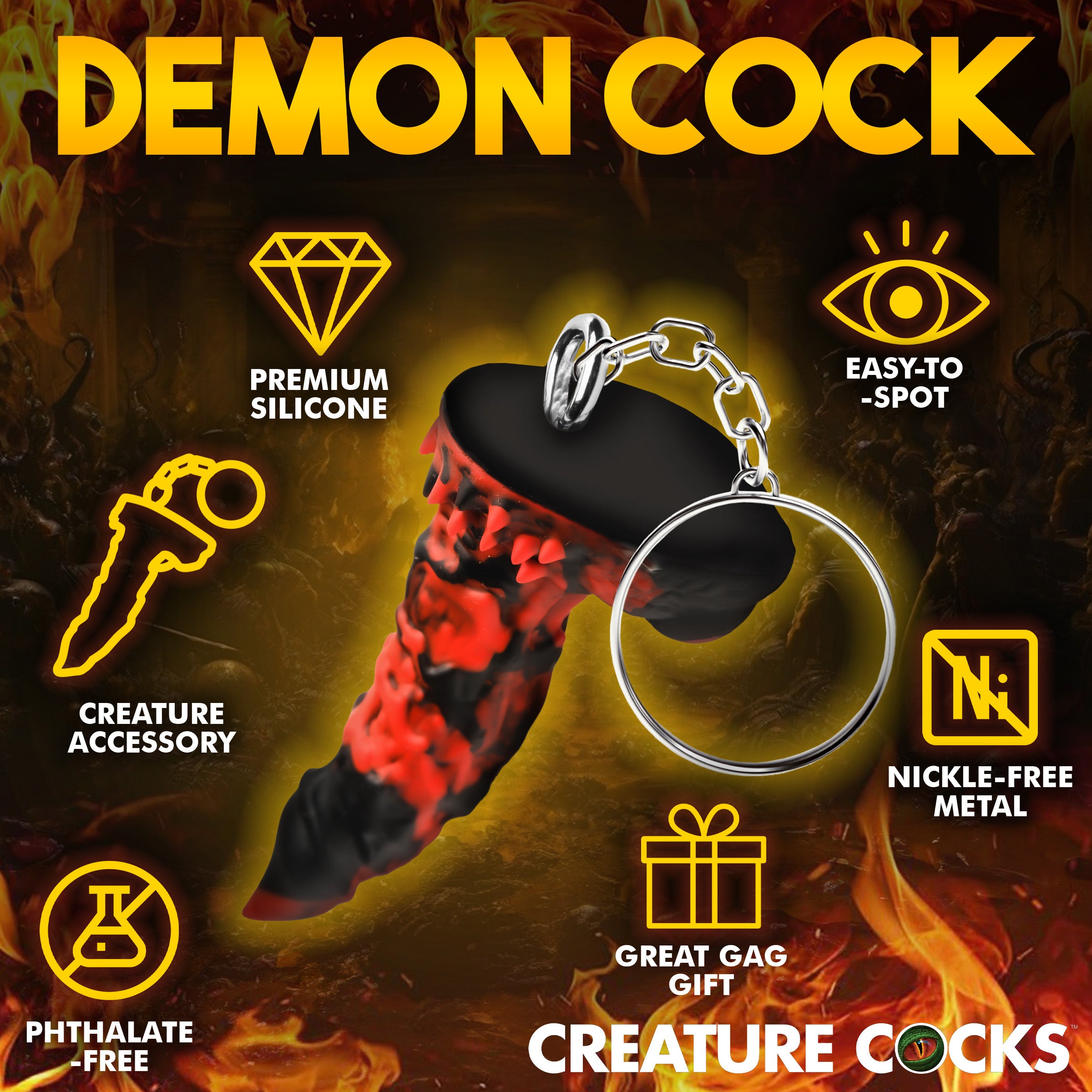 Fire Demon Mini Dildo Key Chain