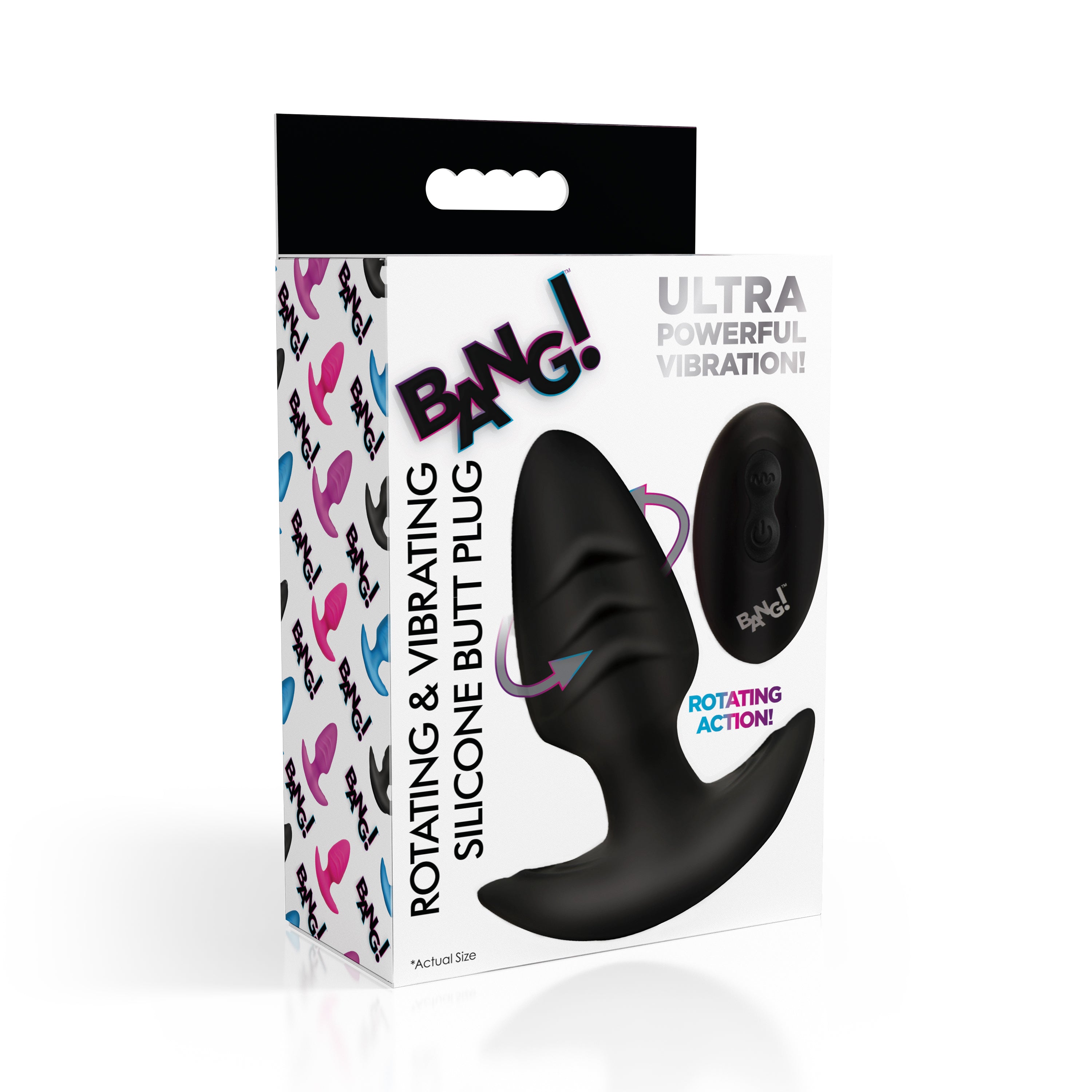 Rotating and Vibrating Silicone Butt Plug -