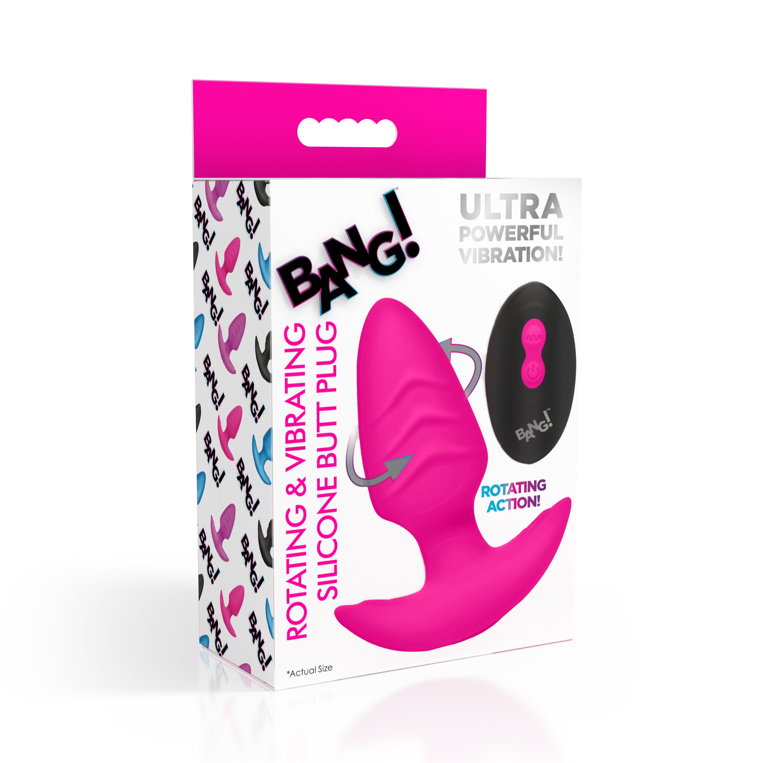 Rotating and Vibrating Silicone Butt Plug -