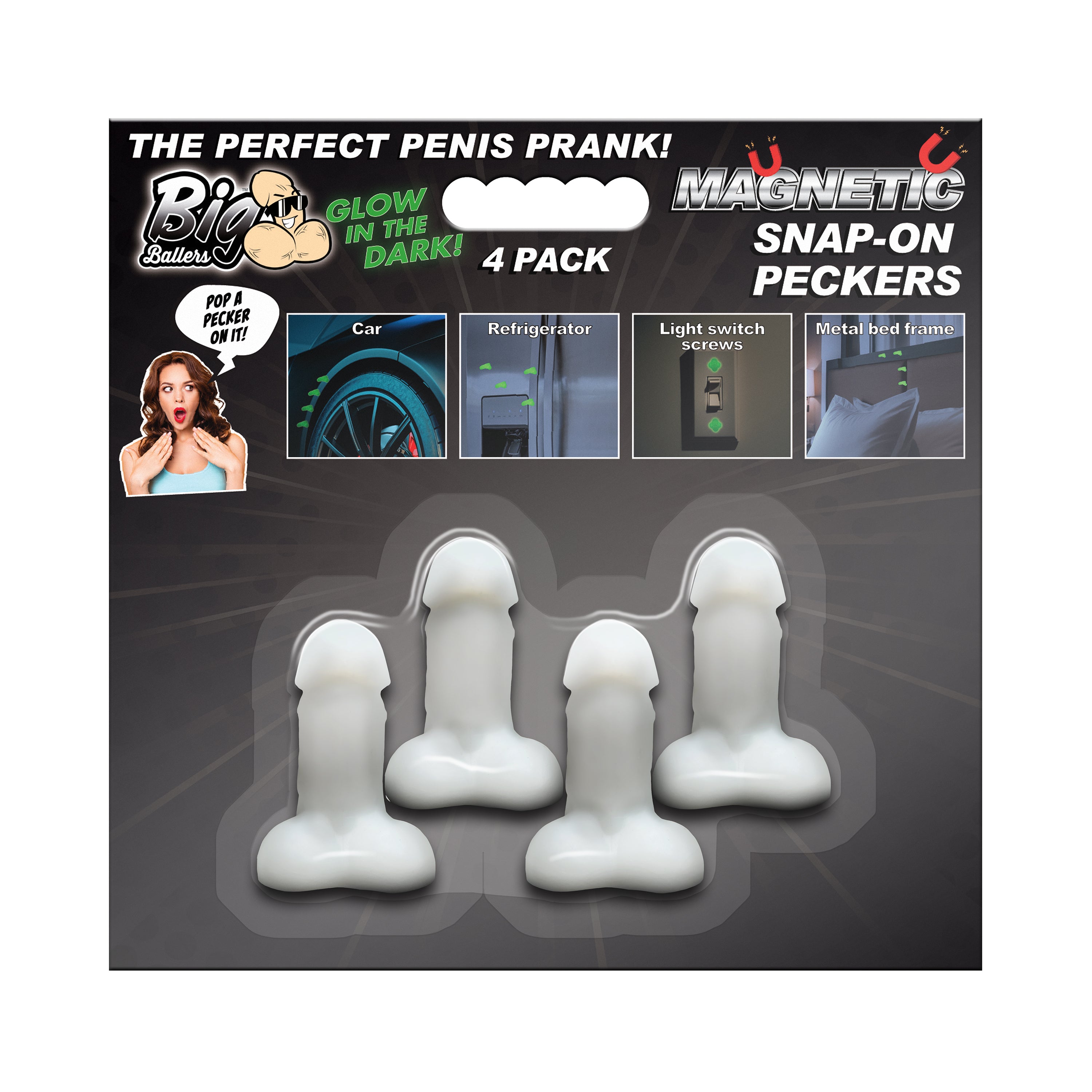 Glow-In-The-Dark Magnetic Snap-on Peckers