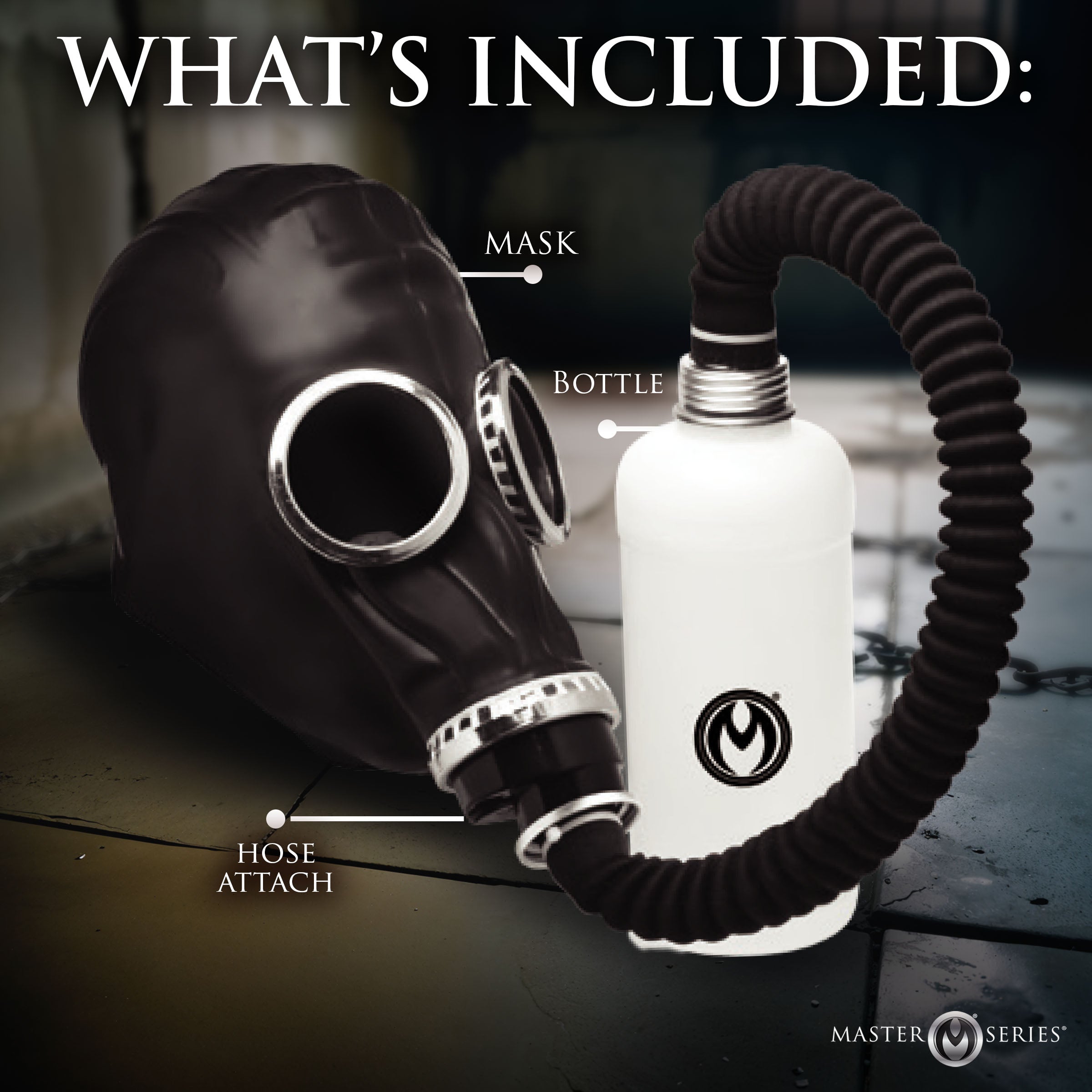 Dark Inhaler Gas Mask with Bottle