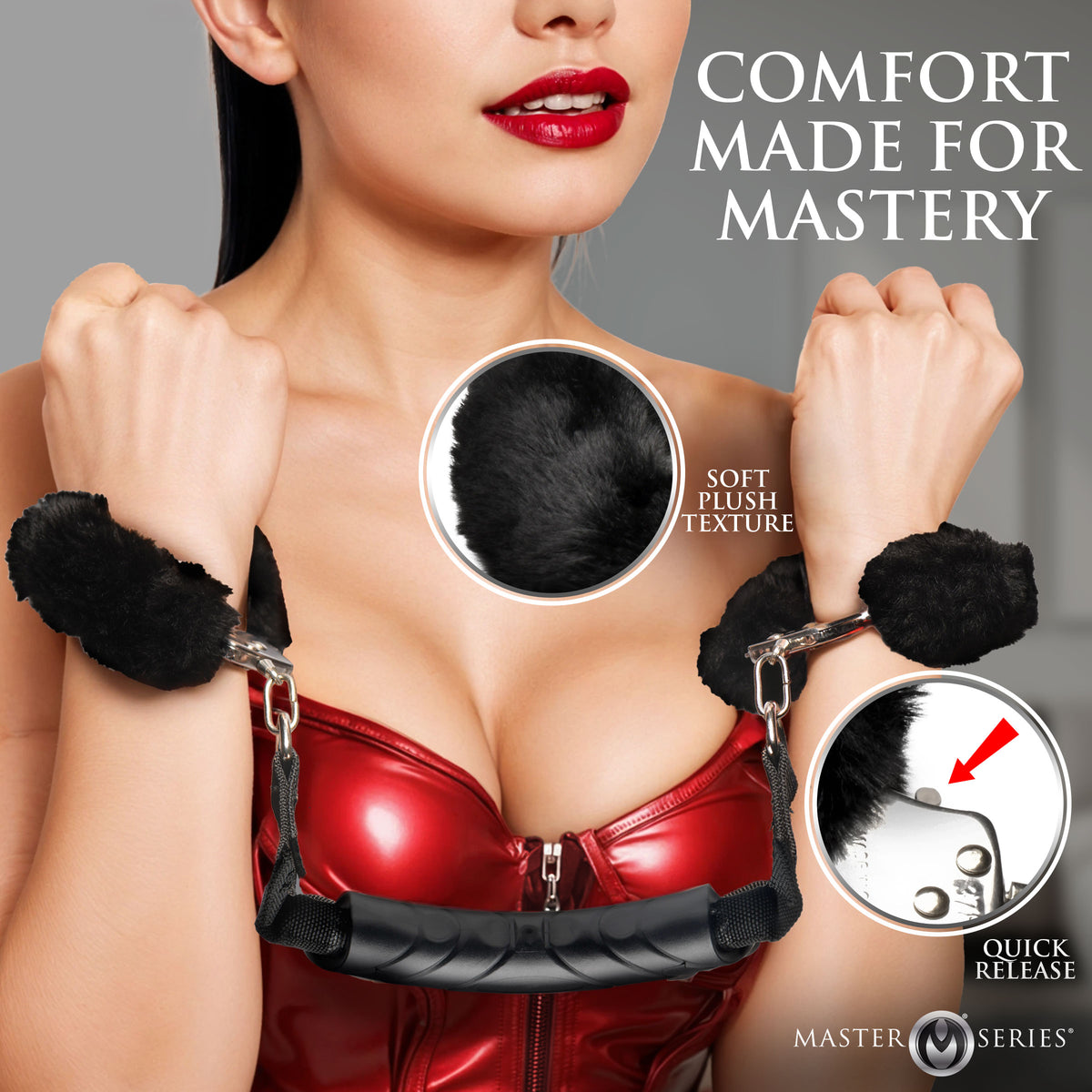 The Handler Furry Handcuffs with Handle