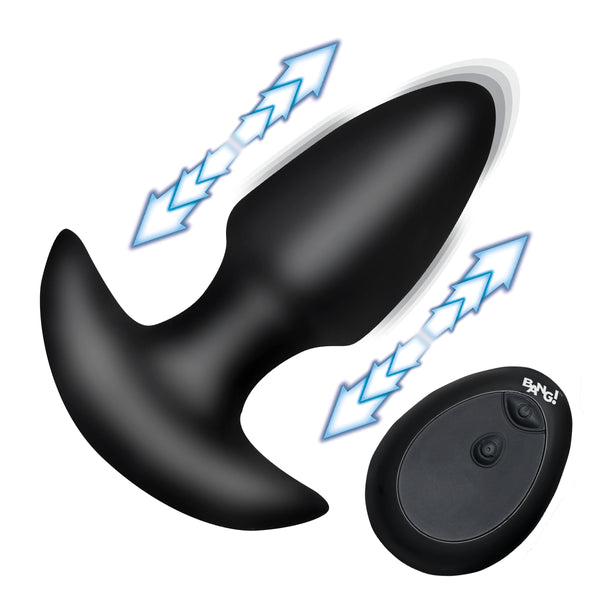 Thrusting & Vibrating Silicone Butt Plug -