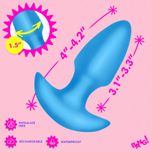 Thrusting & Vibrating Silicone Butt Plug -