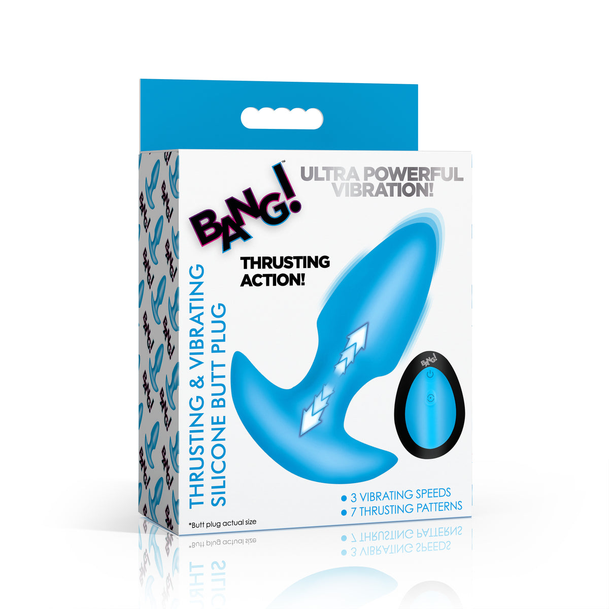 Thrusting & Vibrating Silicone Butt Plug -