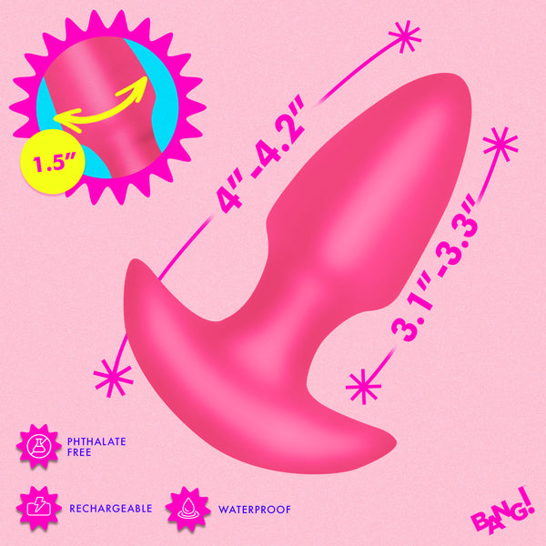 Thrusting & Vibrating Silicone Butt Plug -