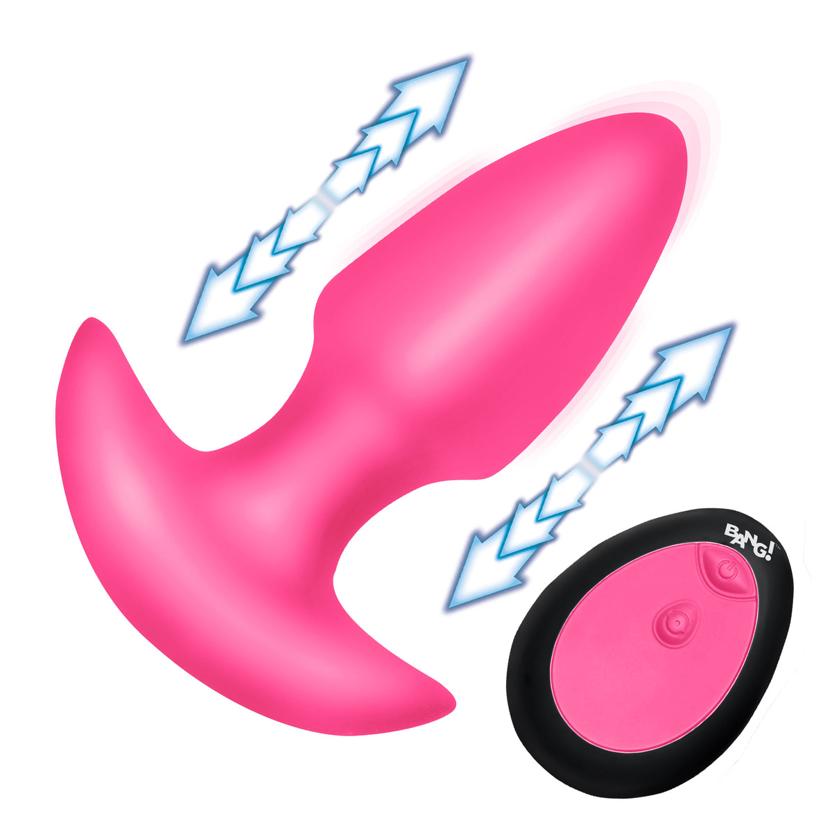 Thrusting & Vibrating Silicone Butt Plug -