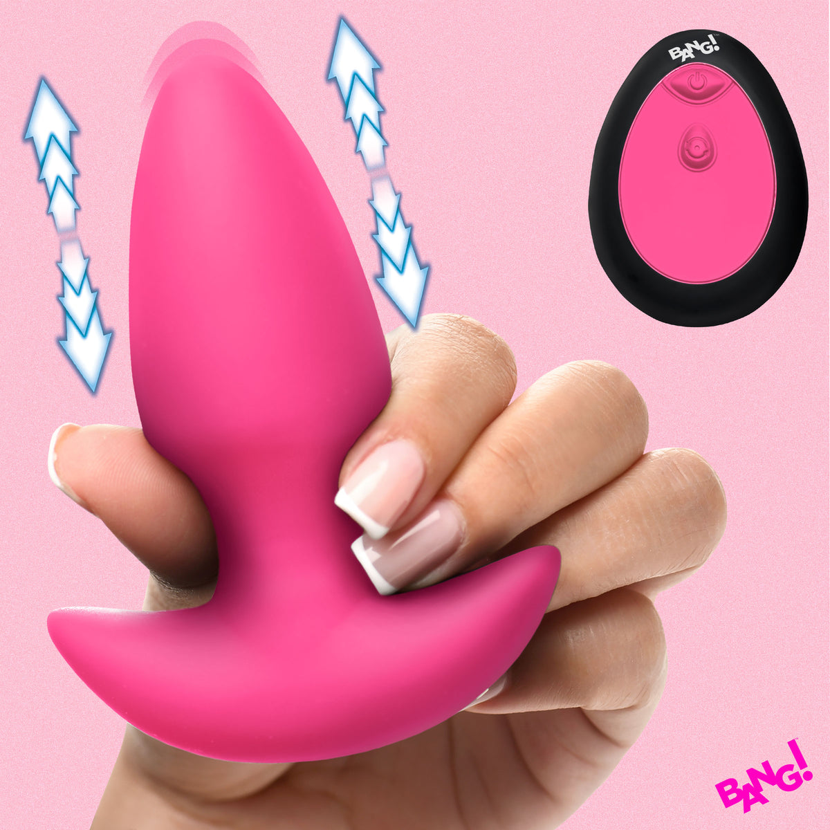 Thrusting & Vibrating Silicone Butt Plug -