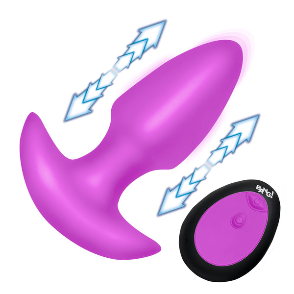 Thrusting & Vibrating Silicone Butt Plug -