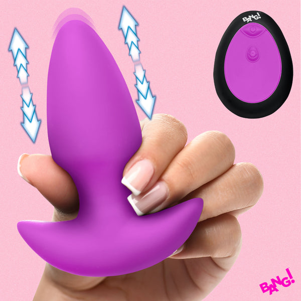 Thrusting & Vibrating Silicone Butt Plug -