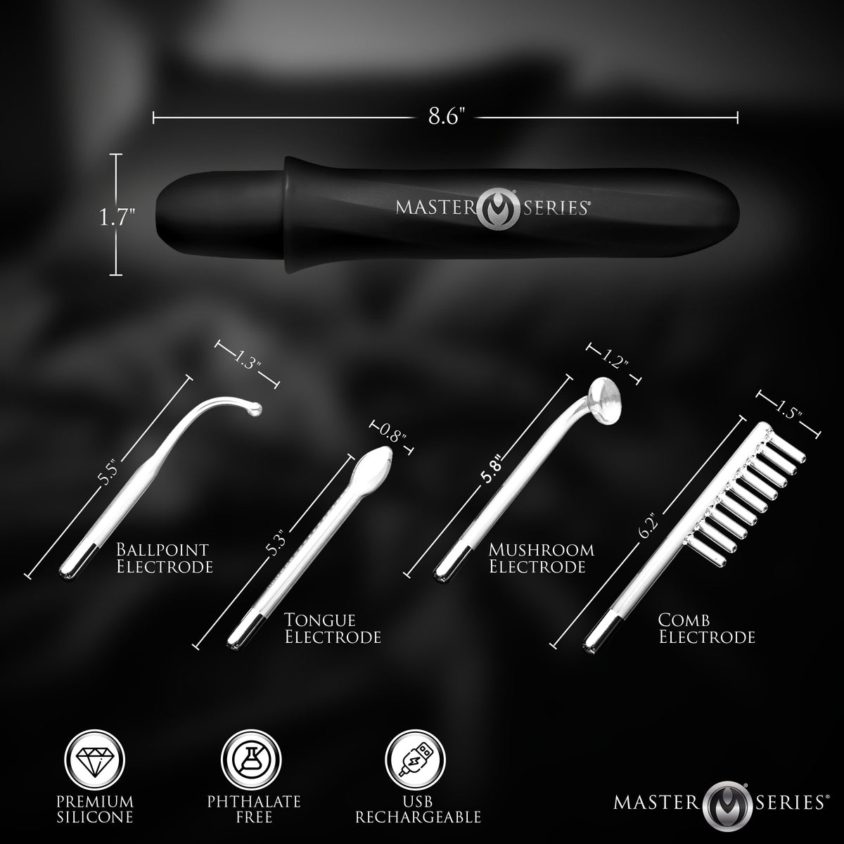 Elektrawand Rechargeable Violet Wand with Attachments -