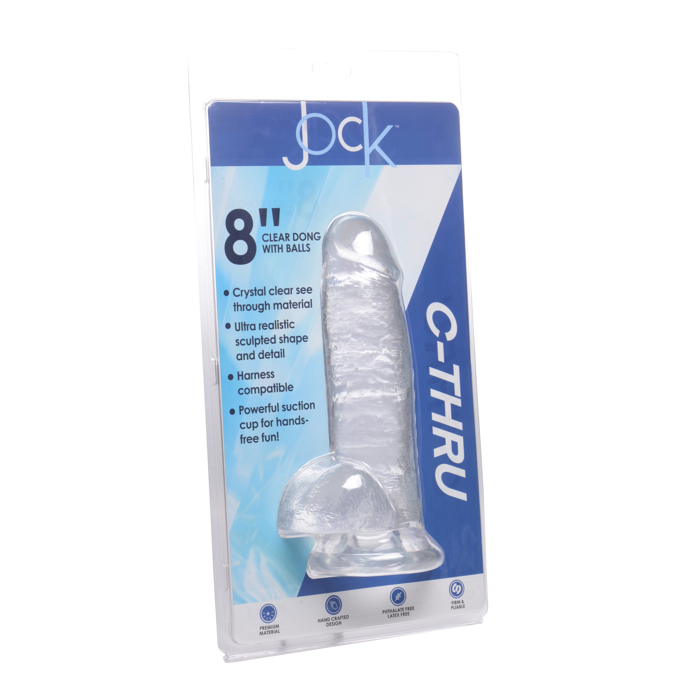 Jock C-Thru Dildo with Balls - 8 Inch