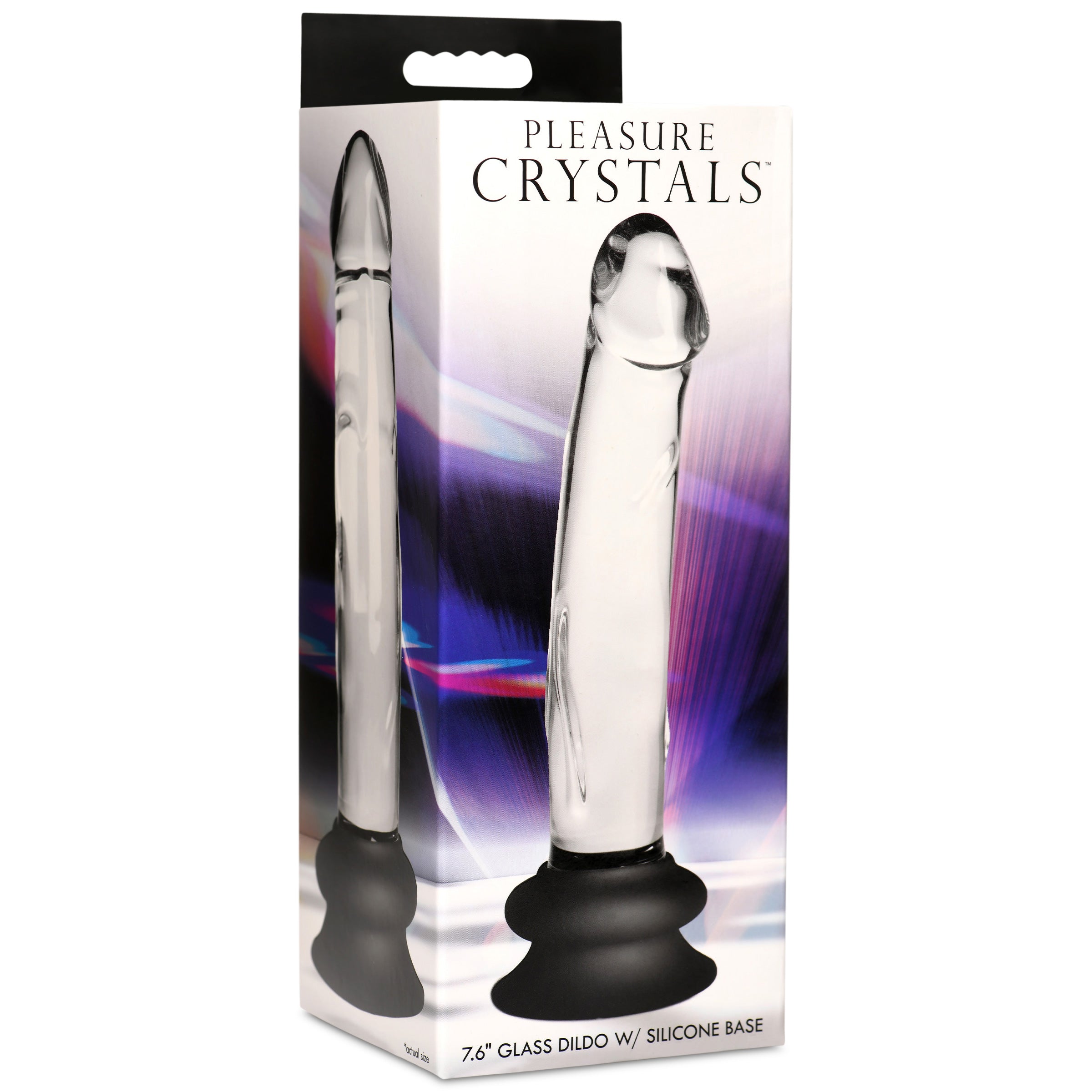 Glass Dildo with Silicone Base - 7.6 Inch