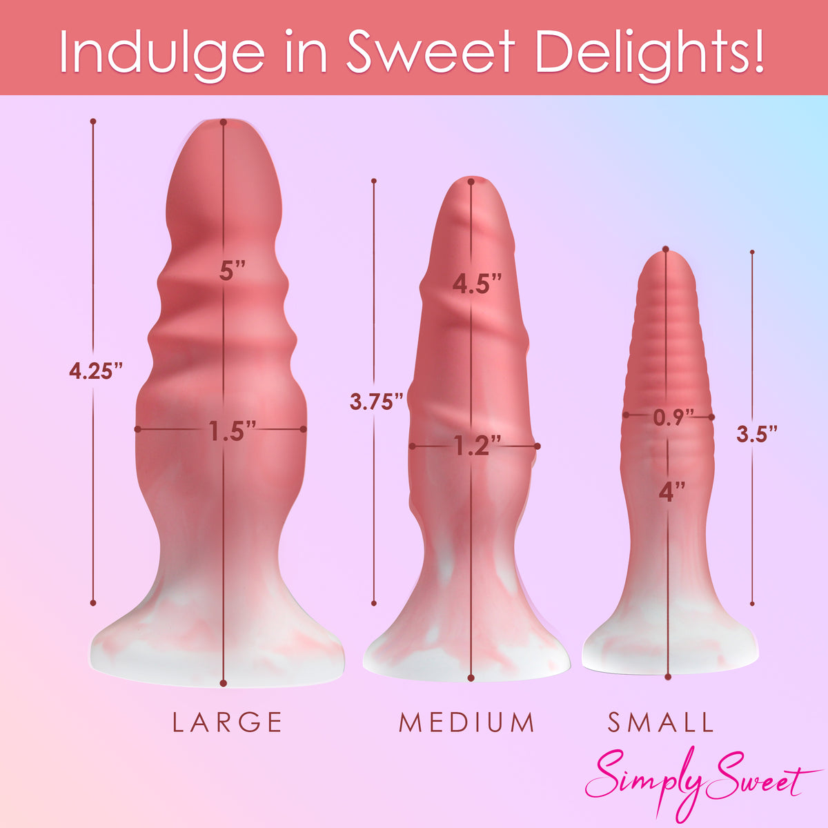 3 Piece Silicone Butt Plug Set -