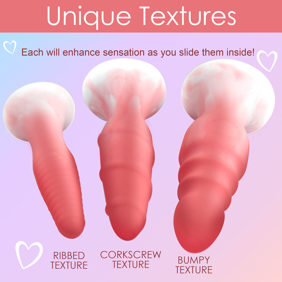 3 Piece Silicone Butt Plug Set -