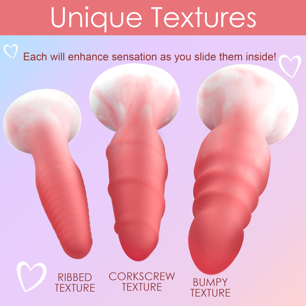 3 Piece Silicone Butt Plug Set -