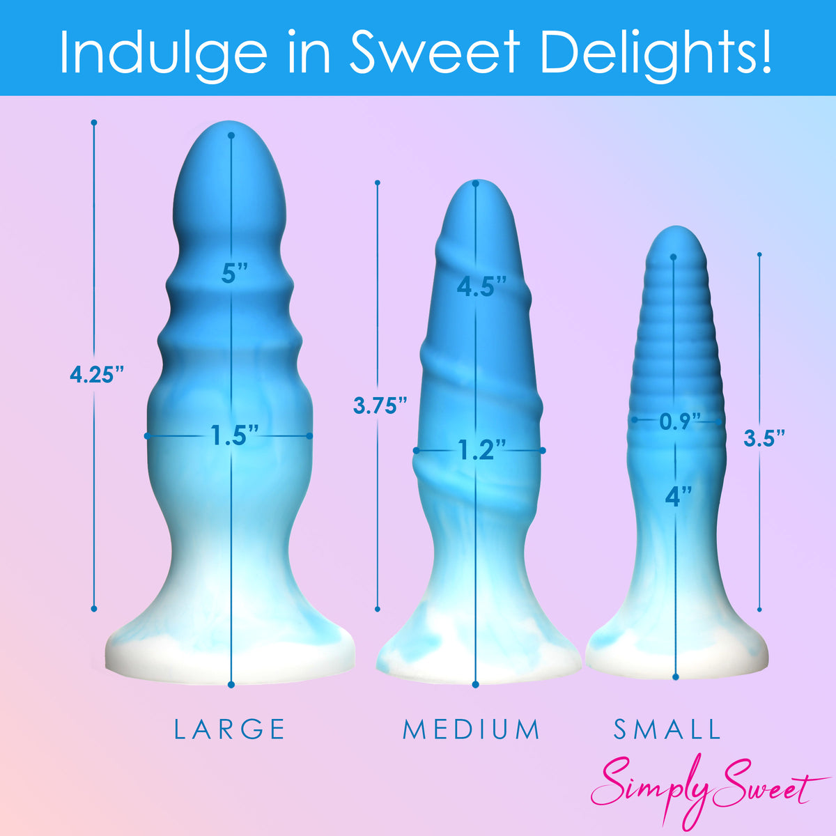 3 Piece Silicone Butt Plug Set -