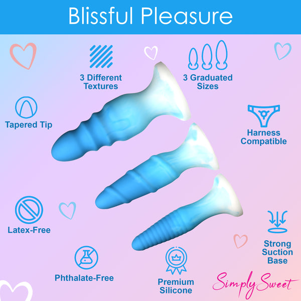 3 Piece Silicone Butt Plug Set -