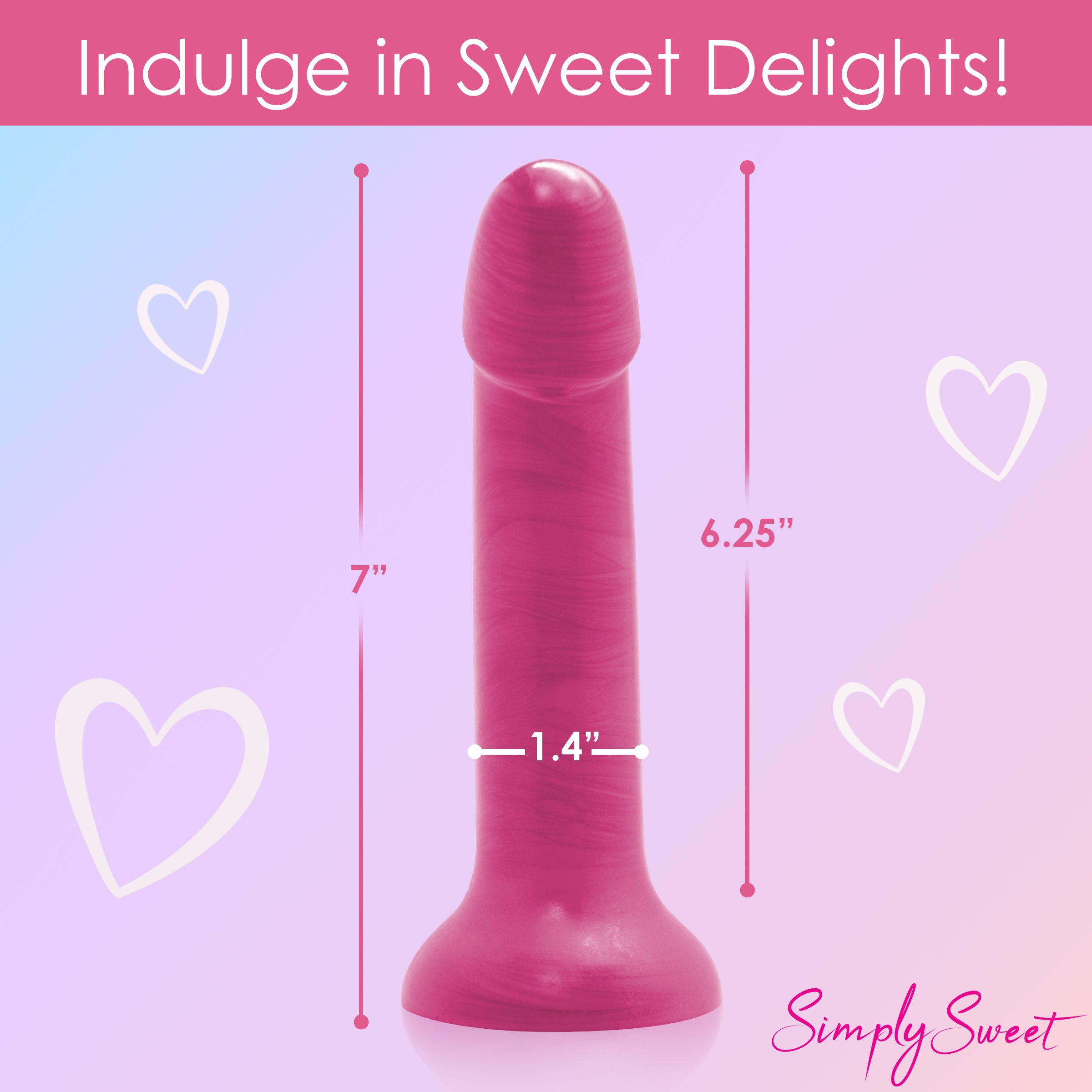 Metallic Silicone 7 Inch Dildo -