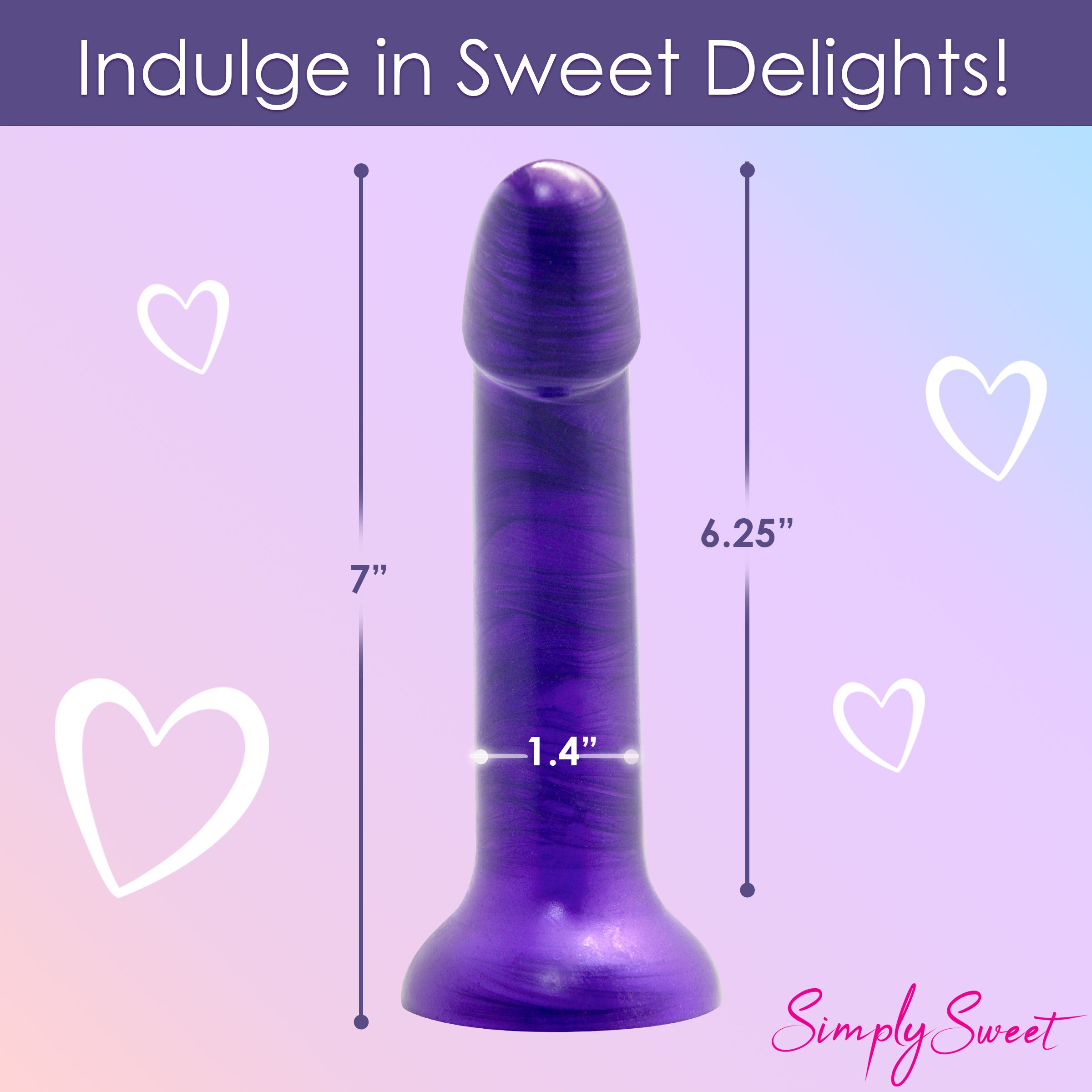 Metallic Silicone 7 Inch Dildo -