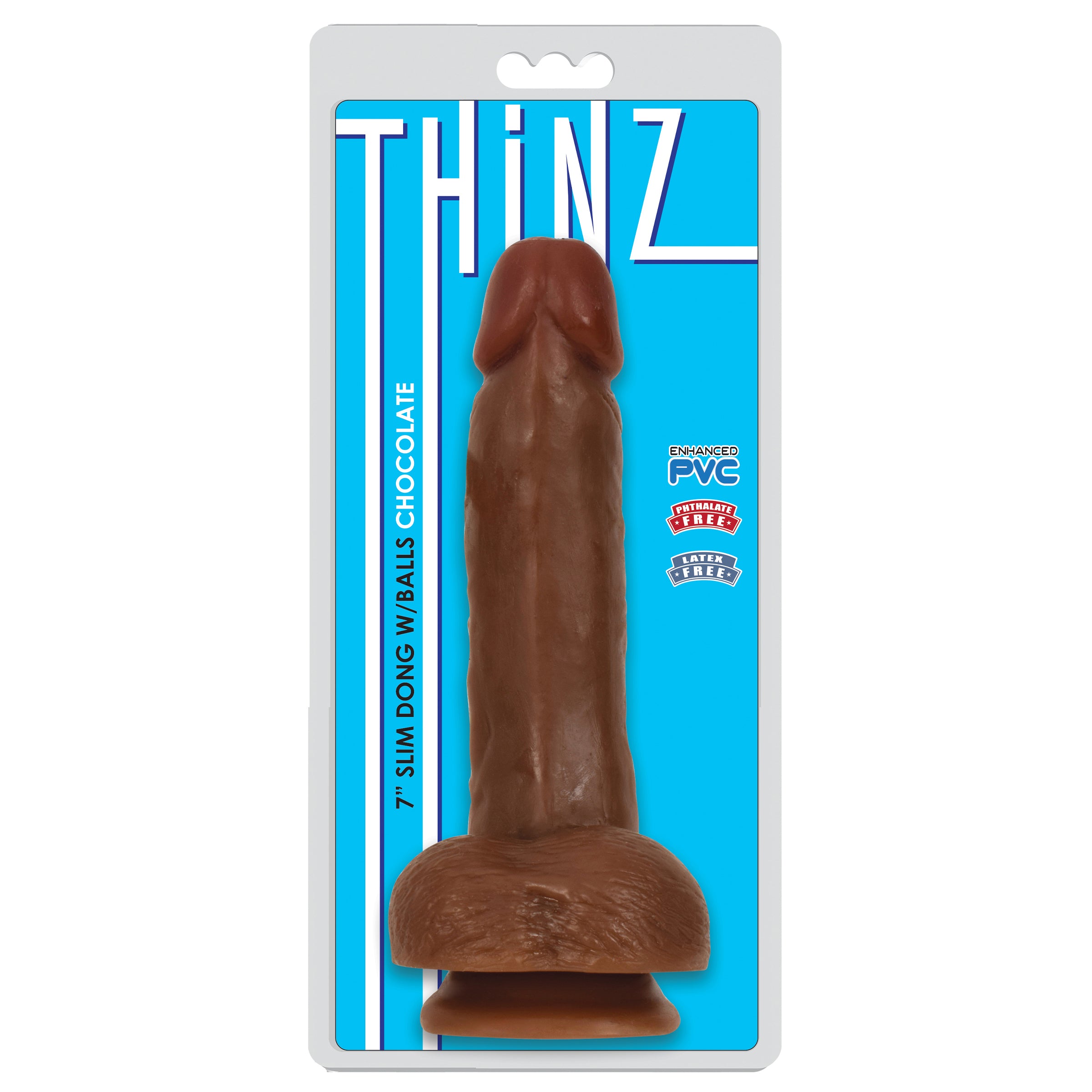 Thinz 7 Inch Slim Dildo with Balls - Light