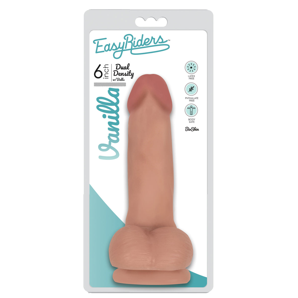 Easy Riders 6 Inch Dual Density Dildo With Balls -