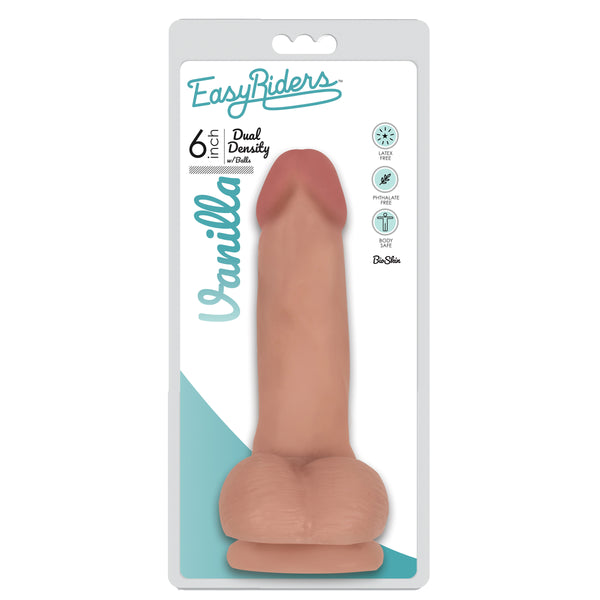Easy Riders 6 Inch Dual Density Dildo With Balls -