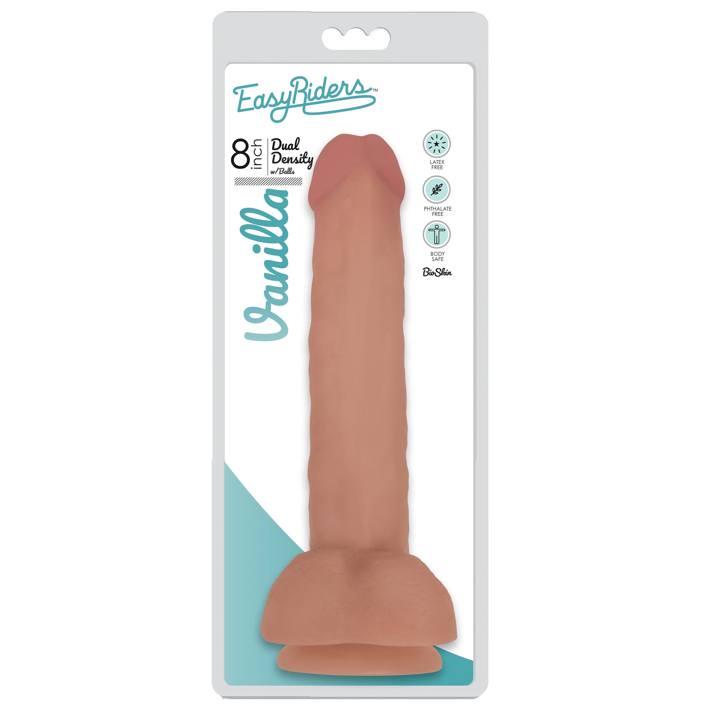 Easy Riders 8 Inch Dual Density Dildo With Balls -