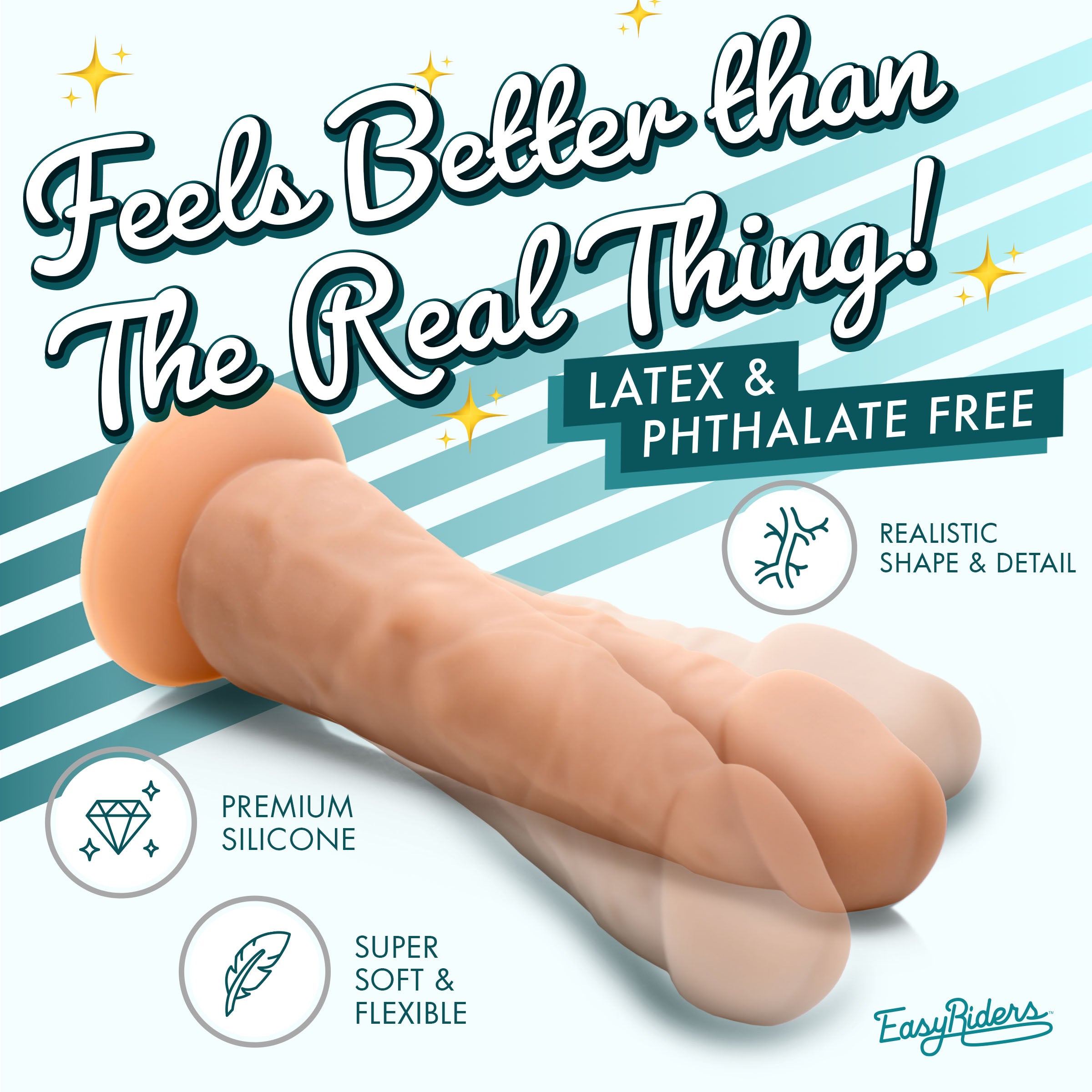 Easy Riders 7 Inch Silicone Dildo - Medium