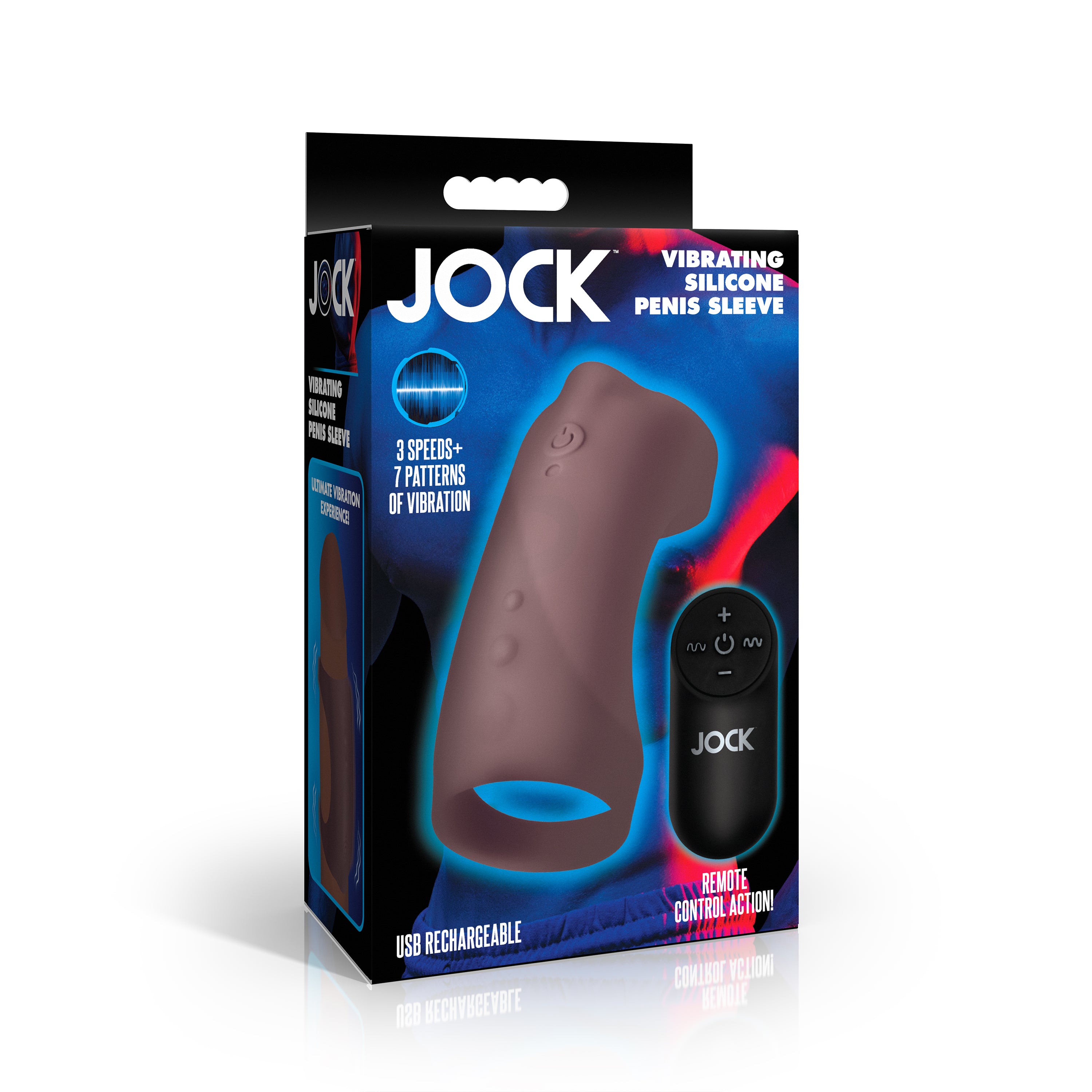 Vibrating Silicone Penis Sleeve - Dark