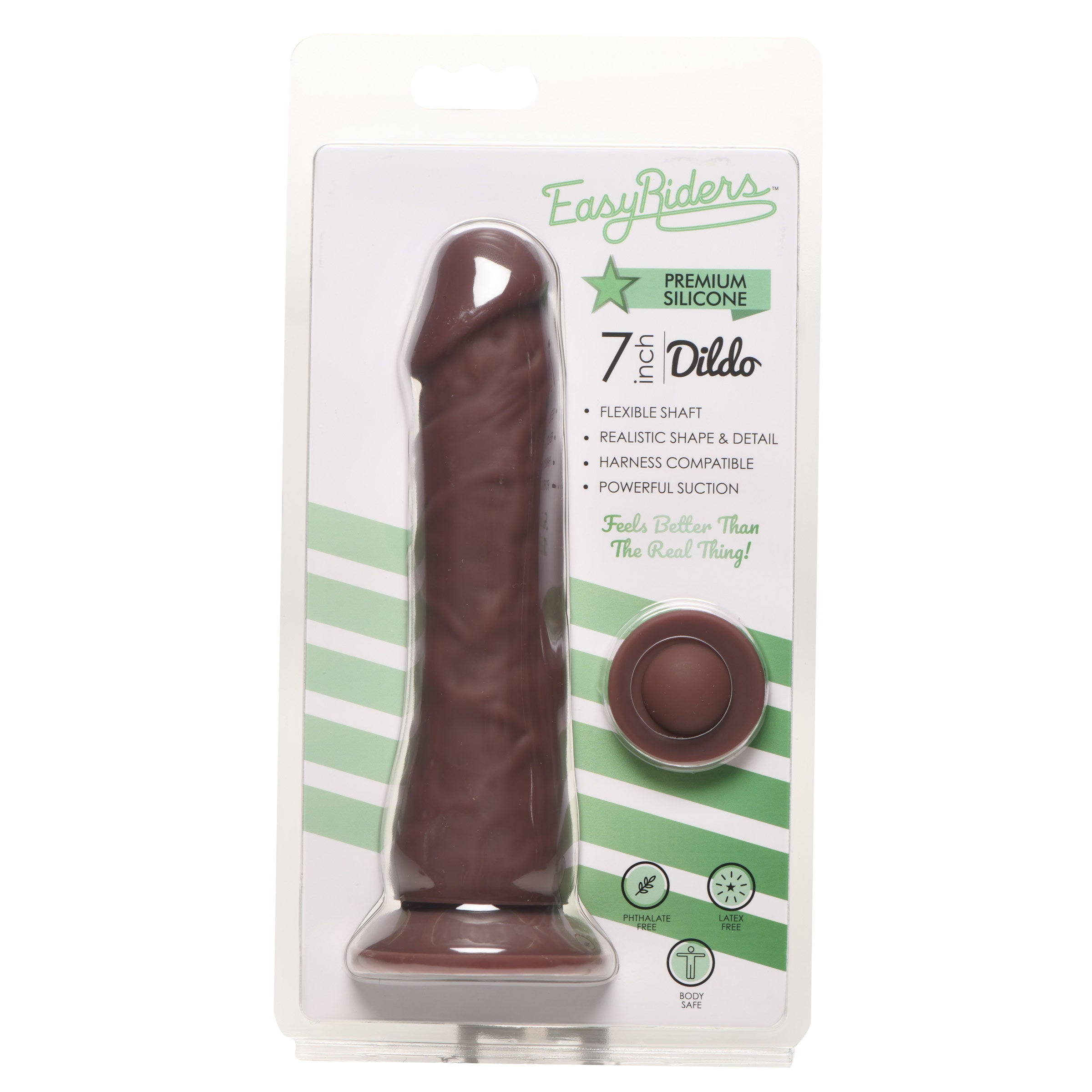 Easy Riders 7 Inch Silicone Dildo - Dark