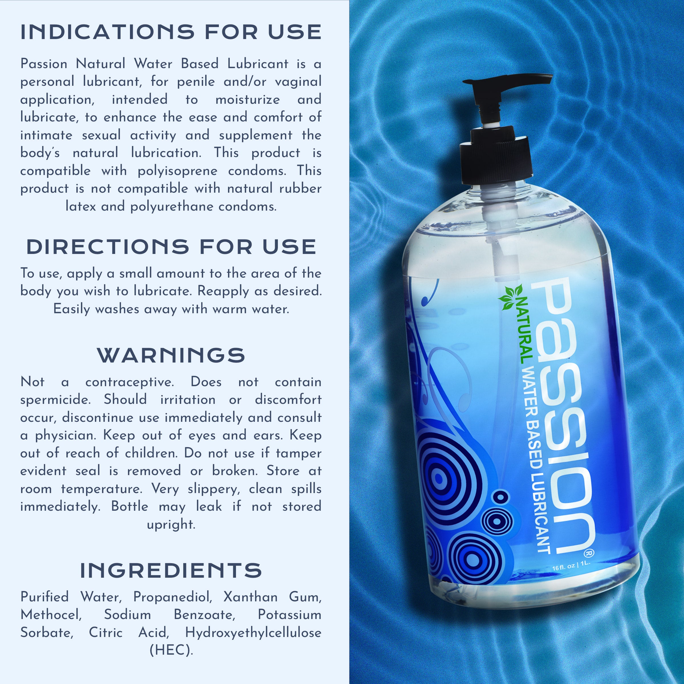 Passion Natural Water-Based Lubricant